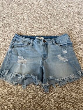 Just Black Denim Light Blue Distressed Jean Shorts